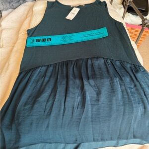 Loft Sleeveless Dark Teal Peplum Tank Top -